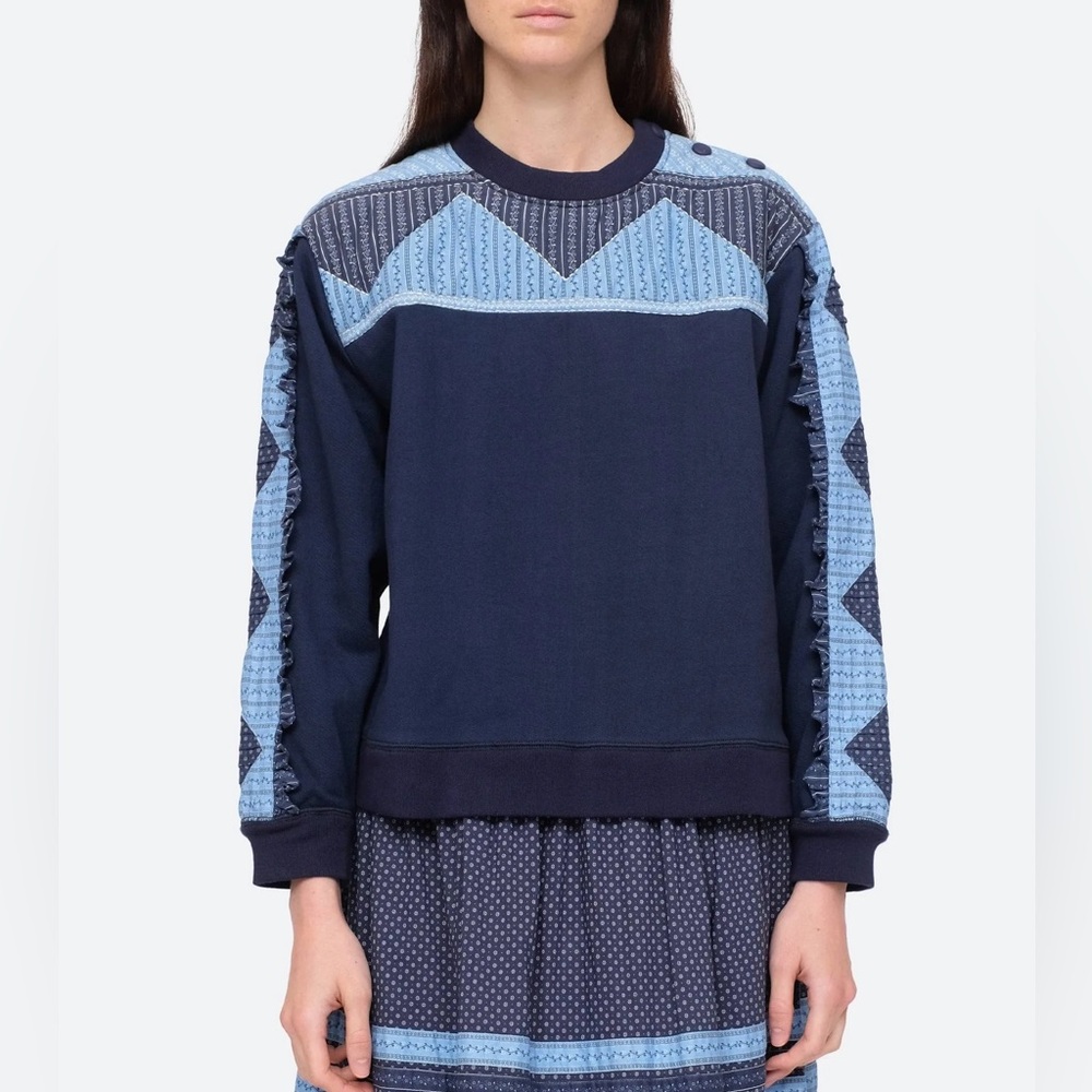 NWT - Sea NY - Palmer Patchwork Sweatshirt - XS